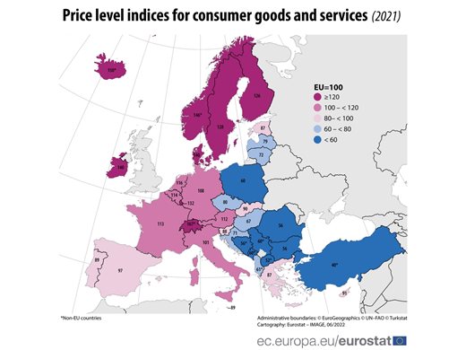 България е с най-ниски нива на потребителските цени в ЕС през 2021 г.