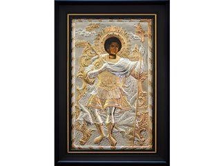 Чудотворна икона на Св. Георги Лечител в софийския храм "Св. Петка", дар е от жена, преборила рака