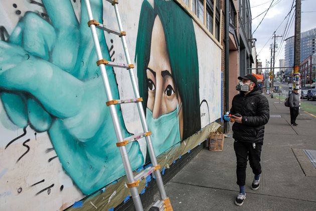 Графит на улица в Сиатъл, Вашингтон Снимка: Ройтерс