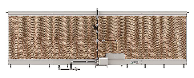 Модулът MDFX на Termotecnica Pericoli осигурява изпарение за охлаждане на топлия въздух