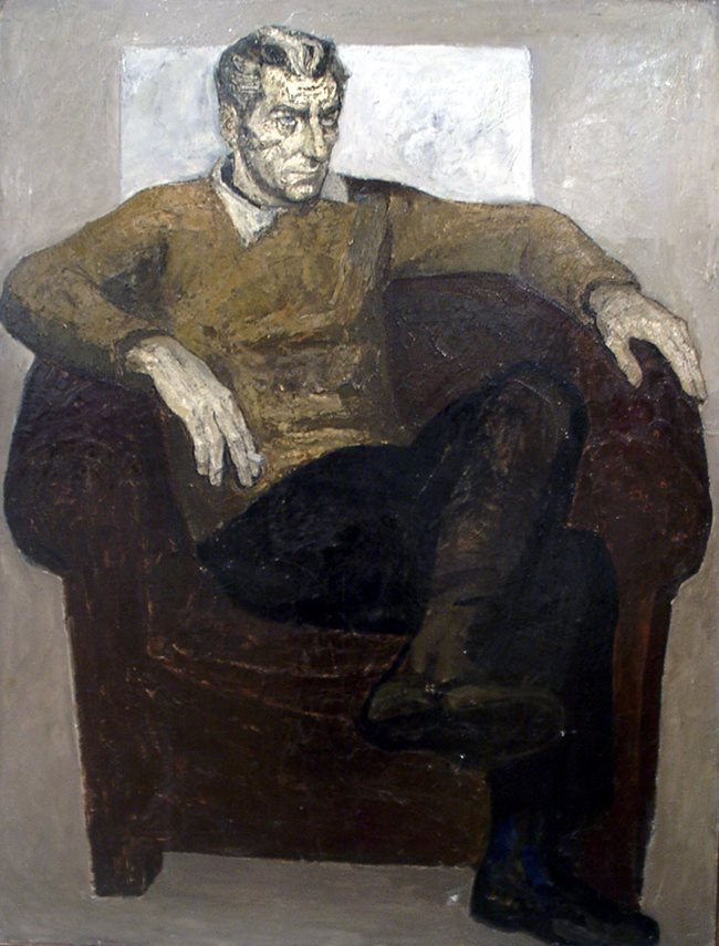 Портрет на Богомил Райнов, рисуван от Светлин Русев