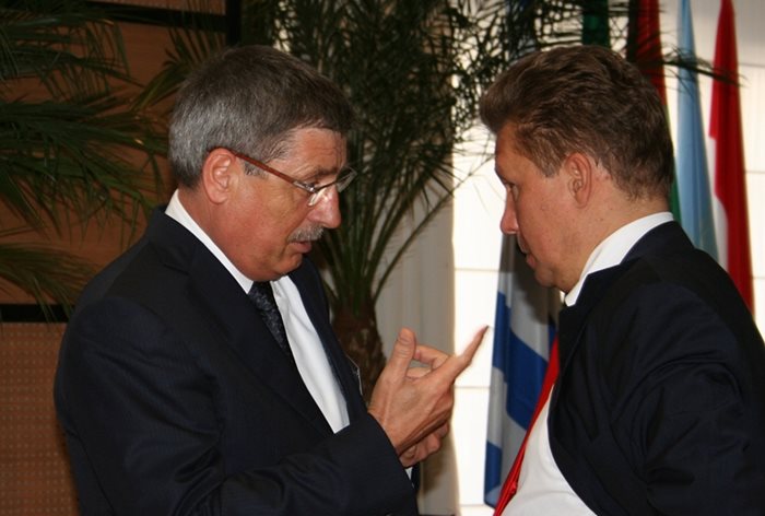Сашо Дончев и шефът на “Газпром” Алексей Милер през 2010 г., когато отношенията между двете компании все още са партньорски.