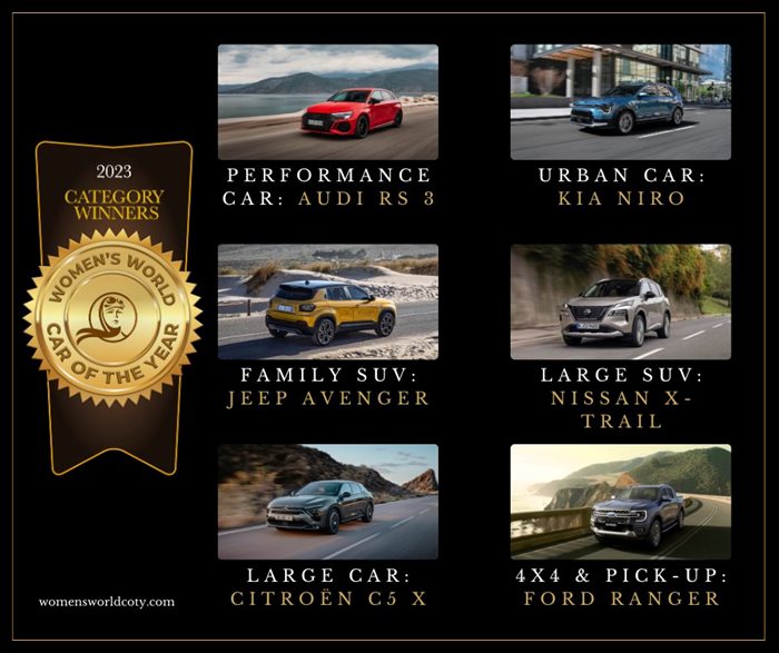 Победителите в 6-те категории. Снимка: Women's World Car of the Year