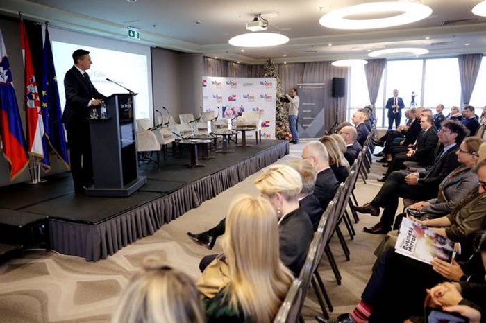 Словенския президент Борут Пахор на бизнес форум в Хърватия. СНИМКА: Официален сайт на Президента на Словения