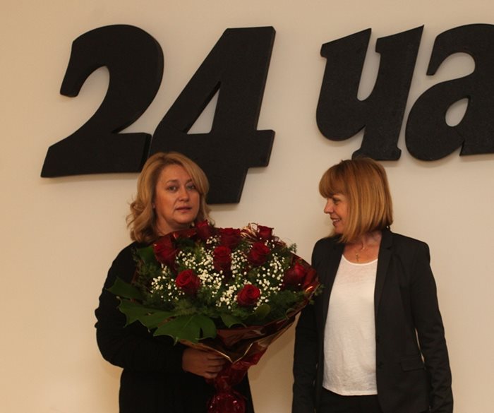 Йорданка Фандъкова с издателя на "24 часа" Венелина Гочева Снимка: Николай Литов