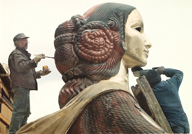 Георги Чапкънов стздава статуята "Света София"
СНИМКИ: АРХИВ "24 ЧАСА"