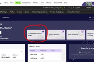 Стефка Костадинова все още е представена като настояща световна рекордьорка в скока на височина в официалния сайт на Световната лекоатлетическа асоциация World Athletics