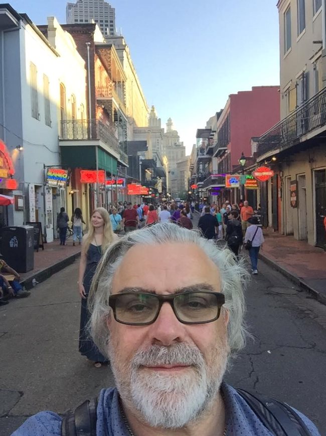 Владо Пенев във френския квартал в Ню Орлианс, който много искал да посети.