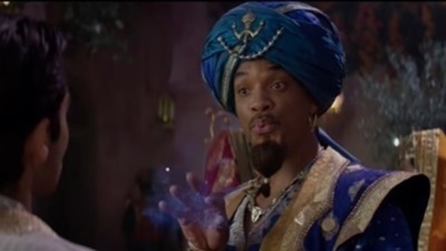 Уил Смит в ролята на духа във филма "Аладин" Кадър: Youtube/ FilmSelect Trailer