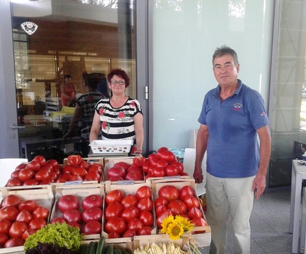 Коста Костов и съпругата му имат зеленчукова градина край Айтос.
