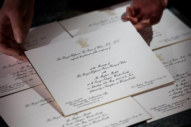Поканите за сватбата на принц Уилям и Меган Маркъл СНИМКИ: Ройтерс