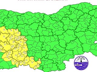 Жълт код за значителни валежи от дъжд в Югозападна България утре