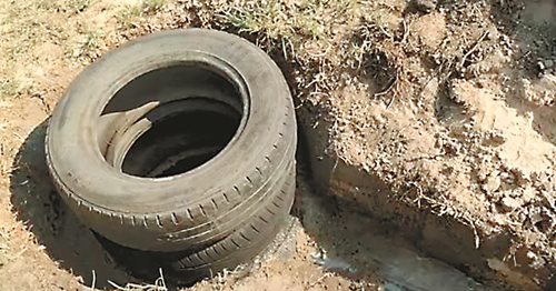 Дренажна яма от автомобилни гуми