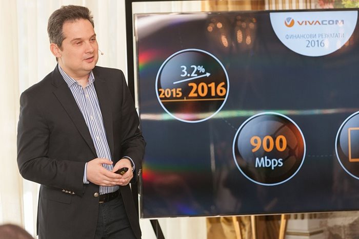 Изпълнителният директора на "Виваком" Атанас Добрев представи финансовите резултати на телекома за 2016 г.