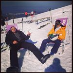 Луиза Григорова на ски с баща си